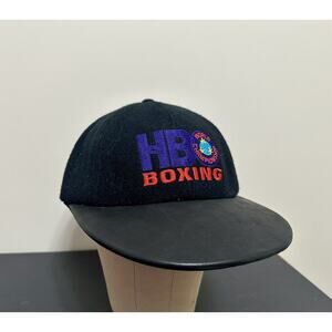 Vintage HBO Boxing Hat Cap Adult Black Wool Roots Sporting Goods Mens New W/ Tag